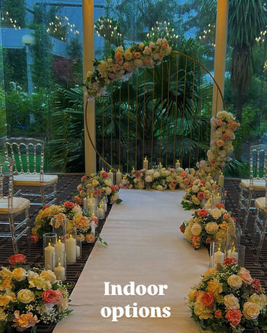 Candles and flowers aisle decor