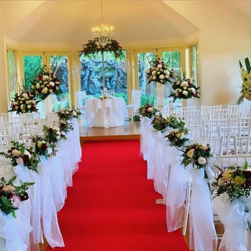 Chapel wedding aisle