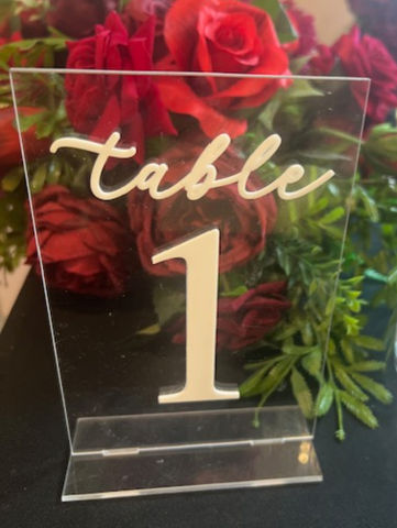 white acrylic table numbers