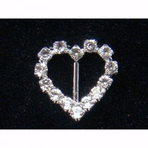 Diamante heart buckle