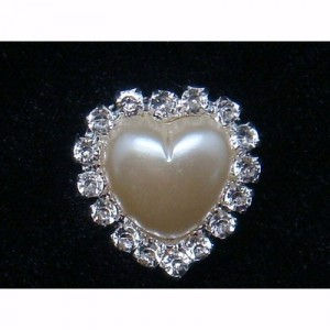 Heart Shape Pearl & Diamante Embellishment