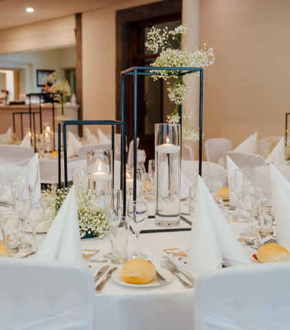 Black table centres