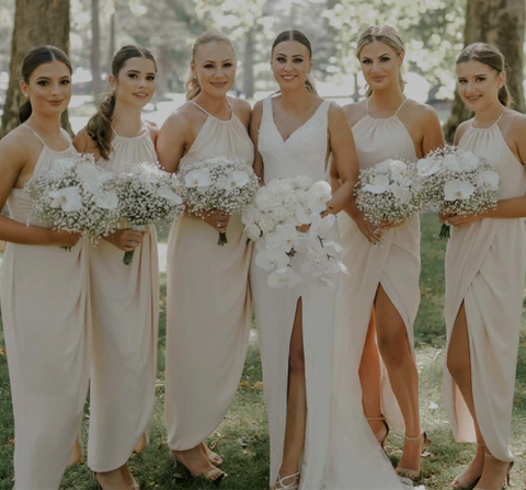 Orchid bridesmaids boquets