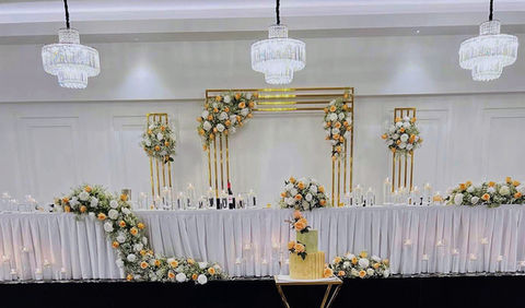 Gold and white backdrop